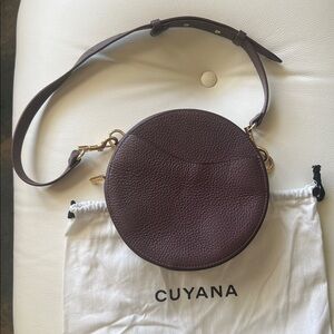 Cuyana Pebble Leather Belt Bag/Crossbody Bag in Burgundy